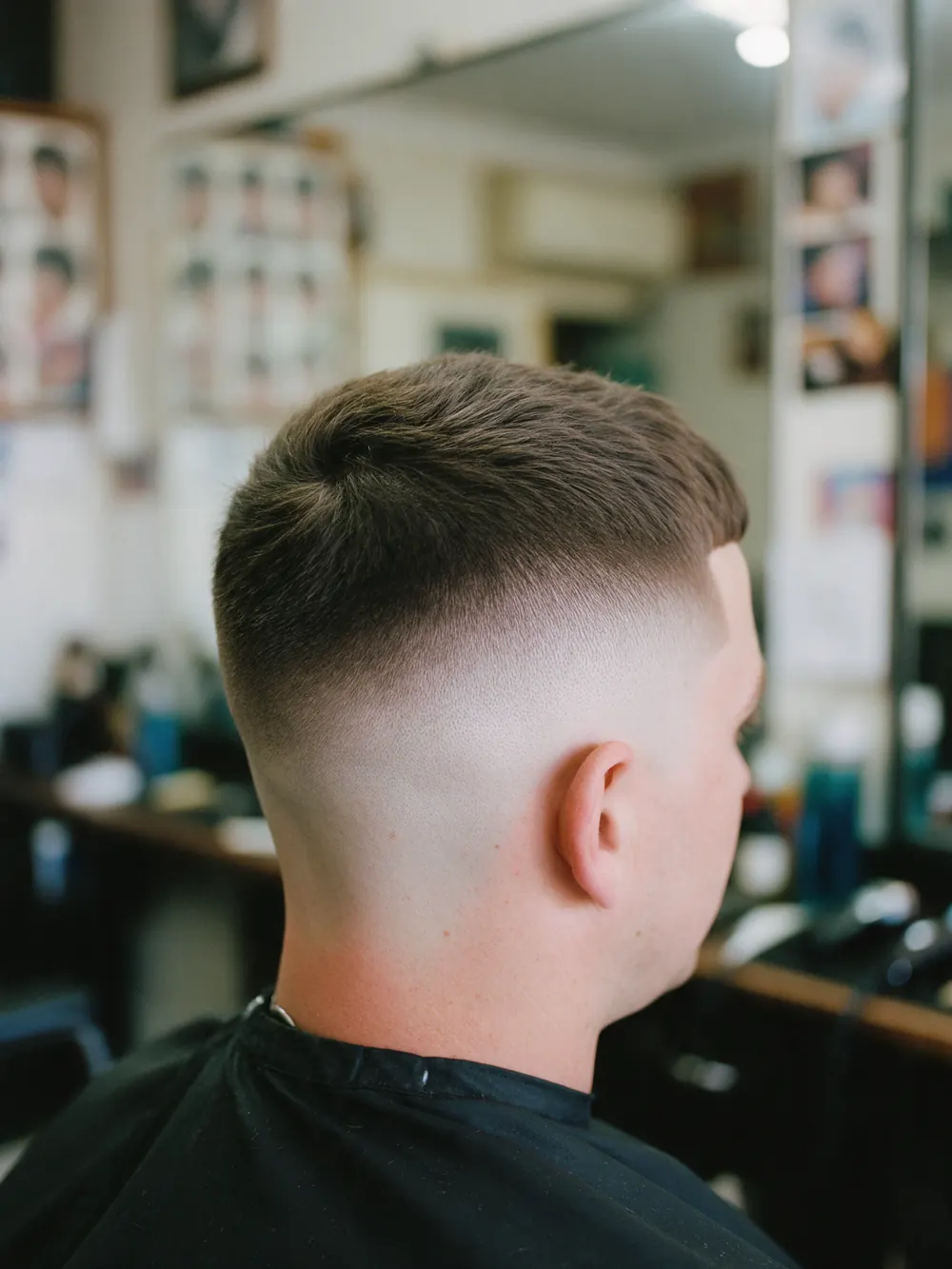 Low skin fade with a textured crop